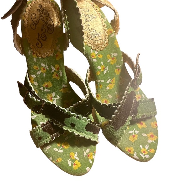 Naughty Monkey Green Strappy Heeled Sandals Size 7 - Picture 5 of 6